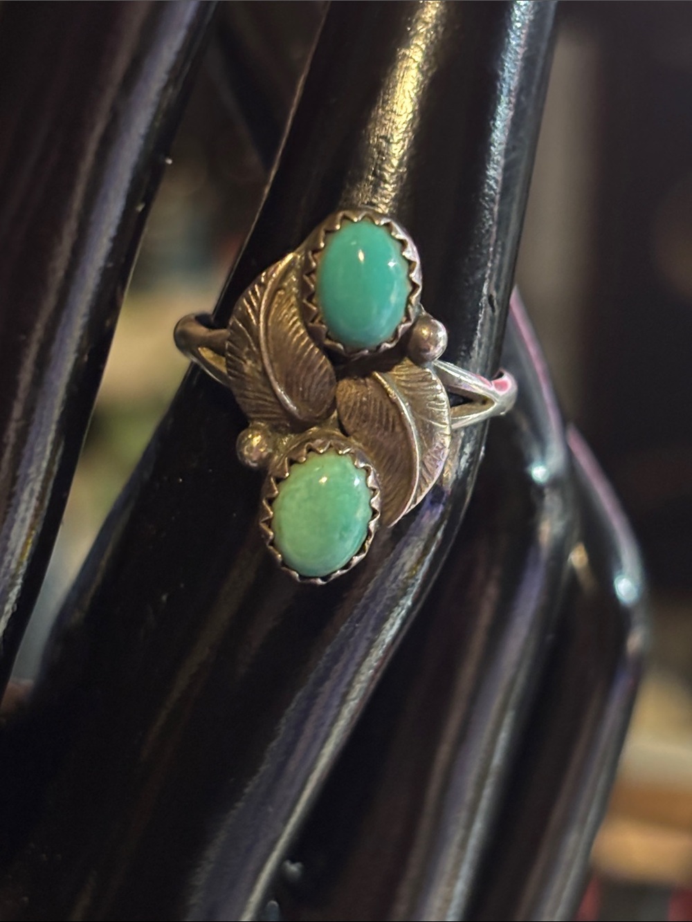 Vintage Sterling Turquoise Stamped Shube’s Manufacturing Inc Ring Size 7